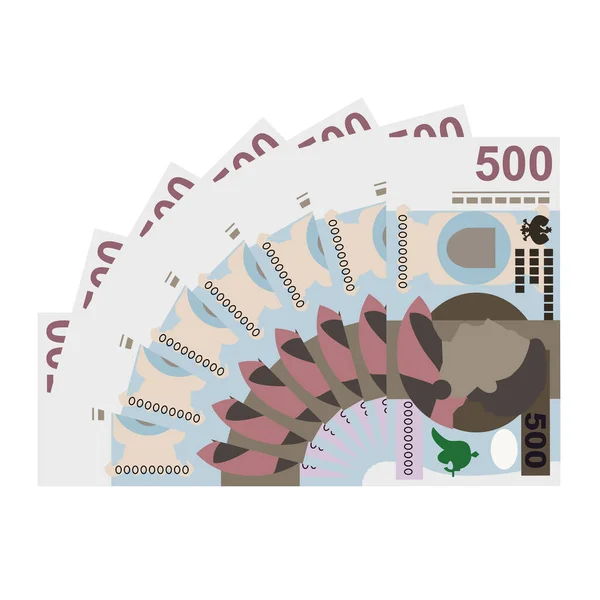 Polska Zloty Vektor Illustration Polen Pengar Set Bunt Sedlar Papperspengar — Stock vektor