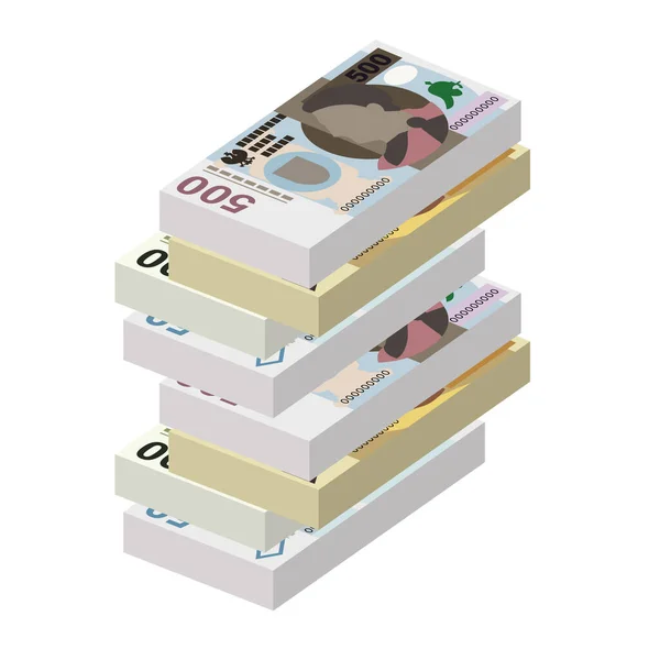 Ilustrasi Zloty Vector Polandia Uang Polandia Menetapkan Bundel Uang Kertas - Stok Vektor