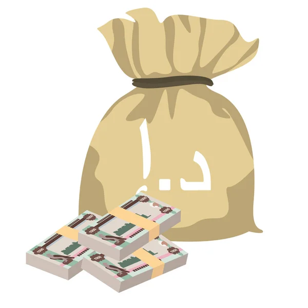 Uae Dirham Vector Εικονογράφηση Χαρτονομίσματα Των Ηνωμένων Αραβικών Εμιράτων Τσάντα — Διανυσματικό Αρχείο