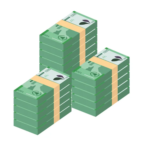 コルドバオロベクトルイラスト ニカラグアのお金は銀行券をセット 紙幣1000 Nio フラットスタイル 白い背景に隔離されている シンプルなミニマルデザイン — ストックベクタ