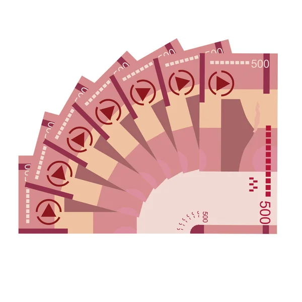 Cordoba Oro Vector Illustratie Nicaragua Geld Set Bundel Bankbiljetten Papiergeld — Stockvector