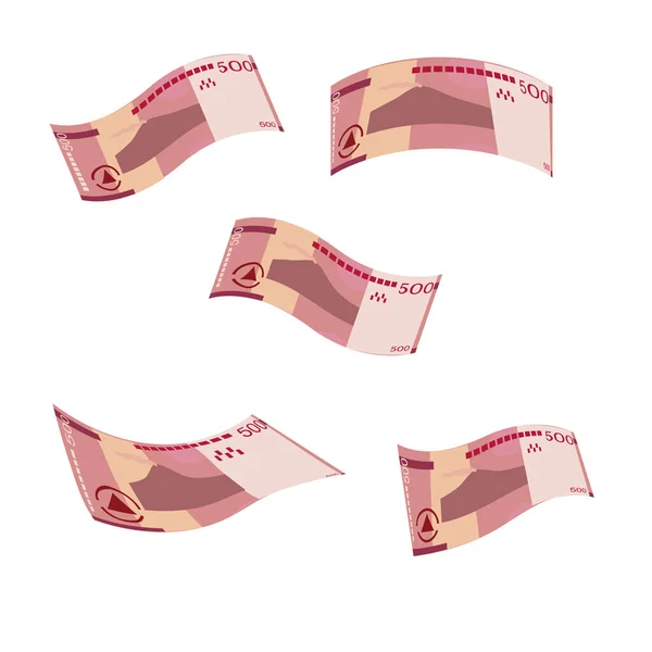Illustration Vectorielle Cordoba Oro Nicaragua Billets Banque Liasse Tomber Voler — Image vectorielle