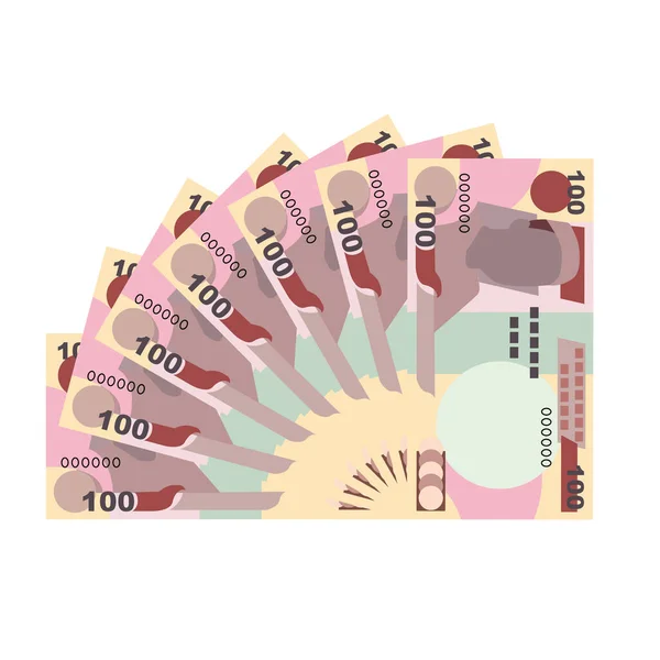 Nigeryjska Ilustracja Wektora Naira Nigeryjskie Pieniądze Ustawiają Pakiety Banknotów Papierowe — Wektor stockowy