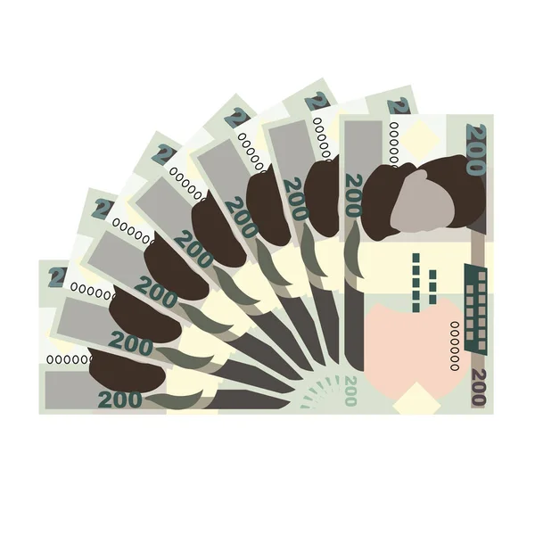 Nigériai Naira Vector Illusztráció Nigéria Pénzkötegelt Bankjegyei Papírpénz 200 Ngn — Stock Vector