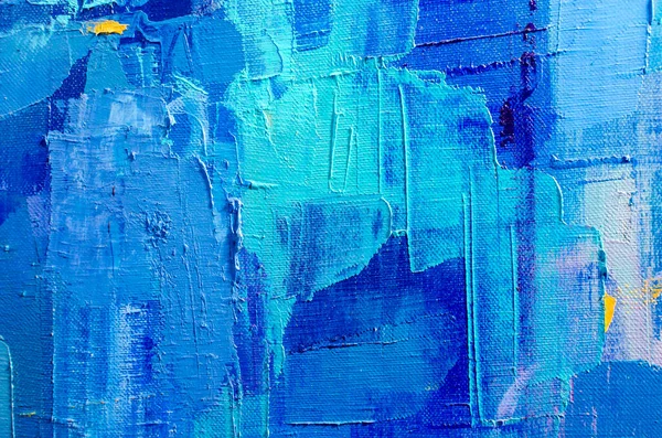 Абстрактний Олійний Живопис Синього Кольору Масляна Текстура Фарби Штрихами Пензля — стокове фото