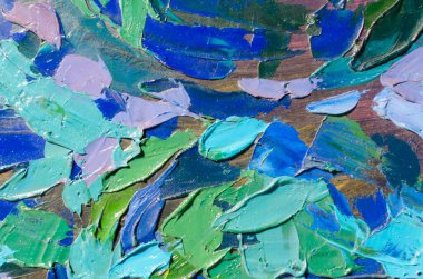 tuval üzerinde boya lekeleri ve fırça darbeleri. Çekici arka plan kavramı.