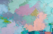 Abstraktní barevná olejomalba textury na plátně. Olejomalba textury s tahy štětcem a paletovým nožem. Multi barevné tapety. Makro uzavírá akrylové pozadí. Koncept moderního umění. Vodorovný fragment.