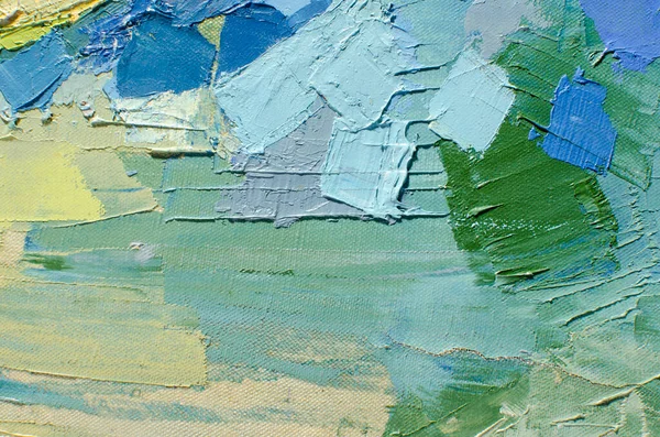Abstrakcyjna Kolorowa Faktura Malarstwa Olejnego Płótnie Tekstura Farby Olejnej Pociągnięciami — Zdjęcie stockowe