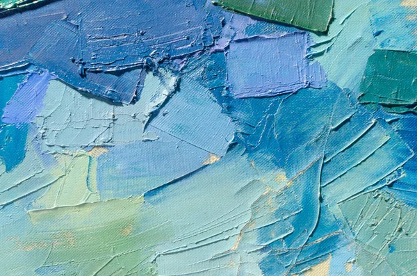 Abstrakcyjny Kolorowy Obraz Olejny Płótnie Tekstura Farby Olejnej Pociągnięciami Pędzla — Zdjęcie stockowe