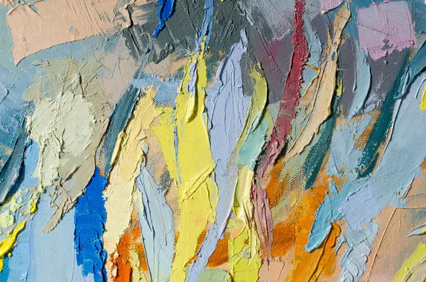 Αφηρημένη Πολύχρωμη Ελαιογραφία Καμβά Λάδι Υφή Χρώμα Πινέλο Και Παλέτα — Φωτογραφία Αρχείου