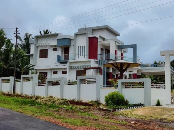 Kasaragod Kerala Indien Juli 2021 Traditionell Modern Kerala Home Exteriör — Stockfoto