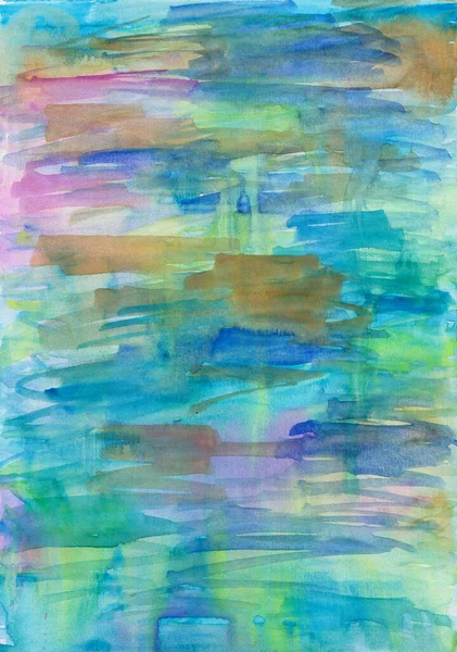 Watercolor Background Cool Colors Colored Watercolor Overflows Blue Orange Magenta — Stock Photo, Image