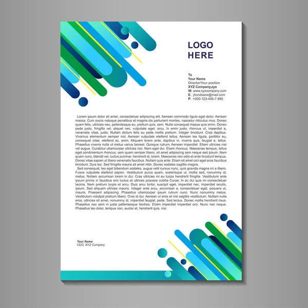 Business Letterhead Design Lines Letterhead Template Design Form Rounded Lines — Stock Vector
