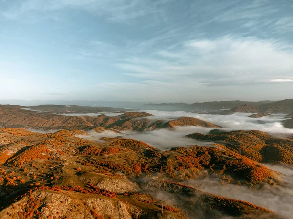 Morning Fog Covering Hills Bulgaria — Stock Photo, Image