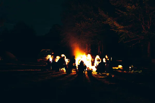 Yangın alevleri ormanın içinde.