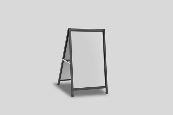 Empty Blank Outdoor Frame Sign Isolated Grey Background Information Signage — Stock Photo, Image