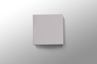 Boş boş karton ya da karton beyaz kutu, gri bir arkaplanda izole edilmiş gibi duruyor. sıfır atık içeriği. 3d oluşturma.