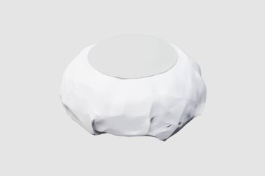 Paketlenmiş hamburgerli boş beyaz hamburger kutusu. Gri bir arka planda izole edilmiş gibi duruyor. 3d oluşturma.