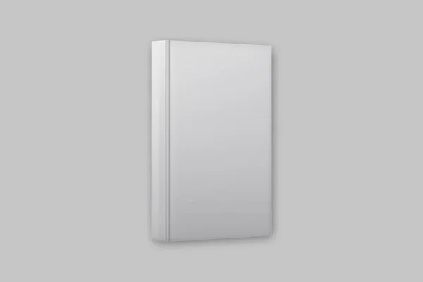 空荡荡的空白白书 四角环抱 灰色背景孤立 可用于草图或日记本的设计 3D渲染 — 图库照片