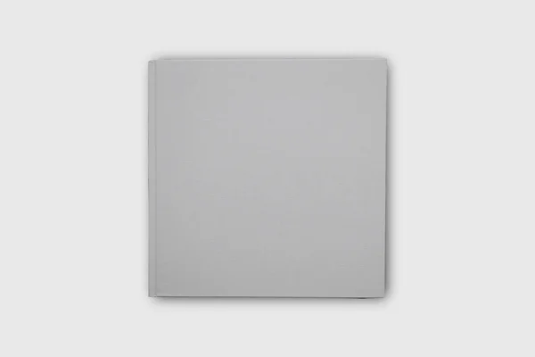 Пустые Чистые Белые Открытые Книги Закругленными Углами Макет Изолированы Сером — стоковое фото