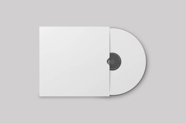 Boş Cd kapağı Gri bir arkaplanda izole edilmiş gibi yap. 3d oluşturma.