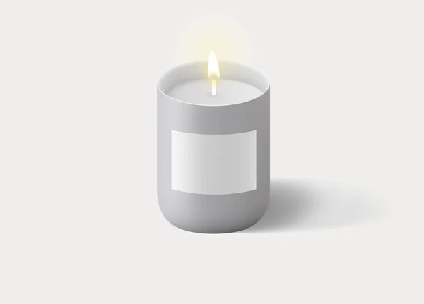 Άδειο Λευκό Κερί Αναμμένο Φως Κεριών Εικονίζει Επάνω Απομονωμένο Ένα — Φωτογραφία Αρχείου