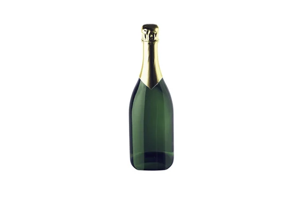 Bouteille Champagne Mock Isolée Sur Fond Blanc Rendu — Photo