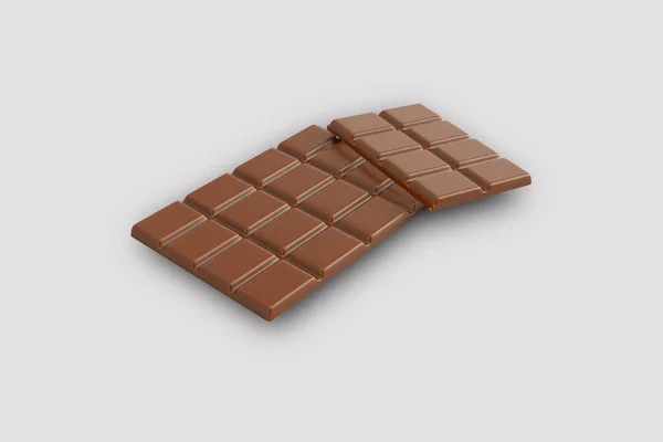 Barra Chocolate Mock Com Embalagem Isolada Fundo Cinza Chocolate Leite — Fotografia de Stock