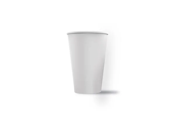 Empty Blank White Disposal Cardboard Tea Coffee Drink Cup Isolated — Stock Photo, Image