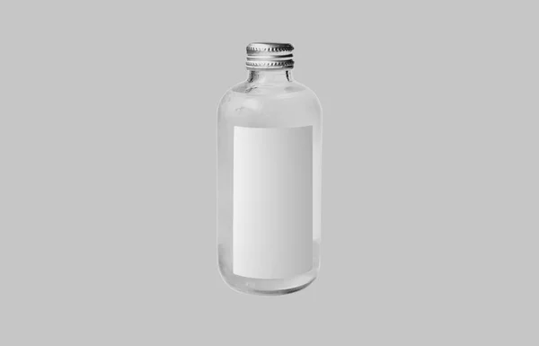 Empty Blank Glass Bottle Mock Isolated Grey Background Rendering — Stock Photo, Image