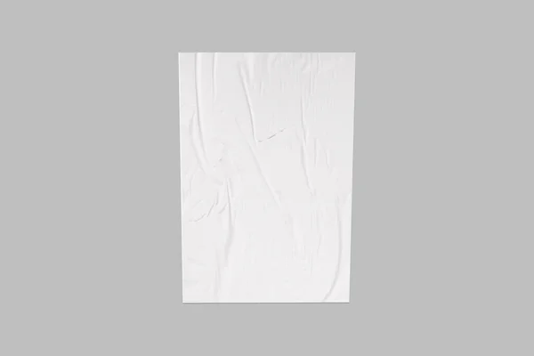 Esvaziar Branco Enrugado Conjunto Modelo Cartaz Mockup Papel Colado Isolado — Fotografia de Stock