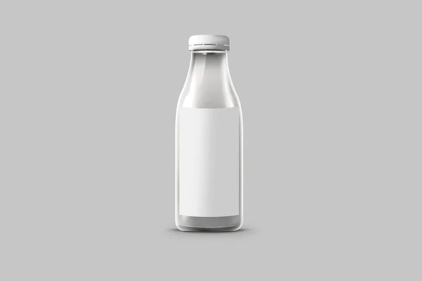 Vazio Garrafa Bebida Branco Mock Pode Ser Usado Para Laticínios — Fotografia de Stock