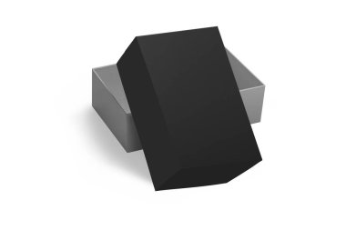Boş ayakkabı kutusu. Beyaz arkaplanda izole edilmiş gibi yap. Açık Ayakkabı Kutusu ve Lid. Dikdörtgen maket karton kutu kutusu. 3d oluşturma.