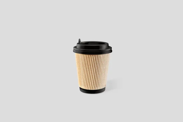 Disposable Eco Paper Craft Cups Coffee Tea Mock Zero Waste — Stock Photo, Image