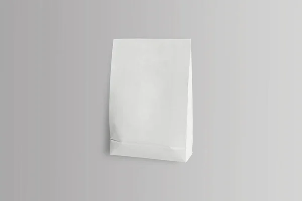 灰色の背景に隔離されたジップロック付きクラフト紙パッケージまたはバッグ 廃棄物ゼロをモックアップします 3Dレンダリング — ストック写真