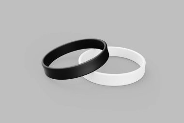 Boş boş bileklik ince tanıtım ya da arka planda izole edilmiş spor bileklik. Terleme bandı tasarımı. Silikon ya da lastik moda bilezik. Birim 33d oluşturma