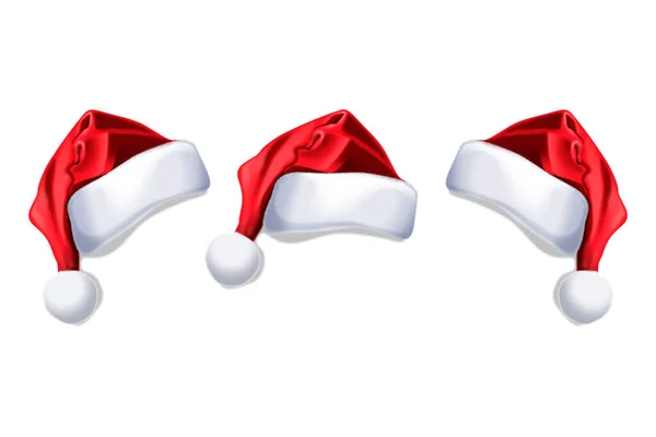 Cappello Rosso Babbo Natale Isolato Sfondo Bianco Rendering — Foto Stock