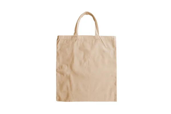 Eco Friendly Beige Colour Fashion Canvas Tote Bag Isolated White — 스톡 사진