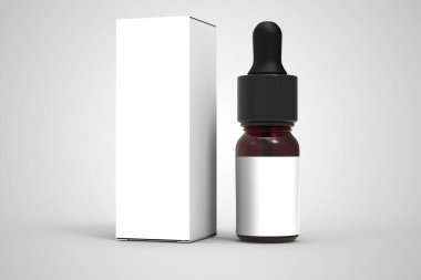 Boş boş Kozmetik şişesi ya da yağ, krem, losyon, serum ya da ilaç için tıbbi atık şişesi. Güzellik ürünleri paketi. E-sıvı ya da e-meyve suyu şişesi tasarımında da kullanılabilir. 3d oluşturma.