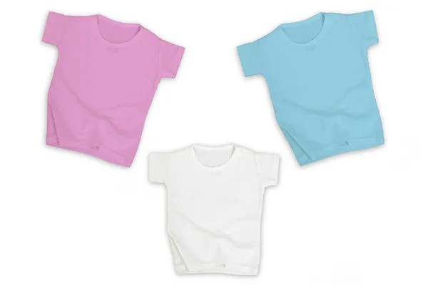 Shirt Branca Azul Cor Rosa Para Bebés Preencha Isolada Num — Fotografia de Stock