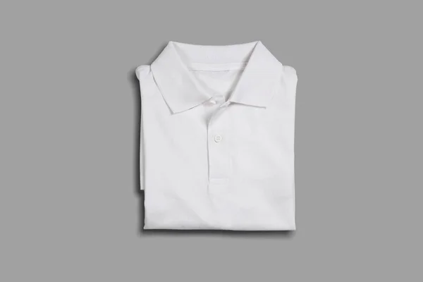 Camisas Pólo Dobradas Preto Branco Branco Mockup Isolado Preparem Isolados — Fotografia de Stock