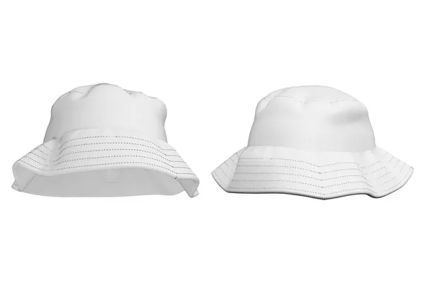 Chapeau Chapeau Promotionnel Blanc Seau Pêcheur Vide Chapeau Bucked Mockup — Photo