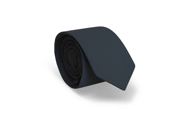 Rolled Black Tie Makieta Izolowana Białym Tle Renderowania Zwinięty Czarny — Zdjęcie stockowe