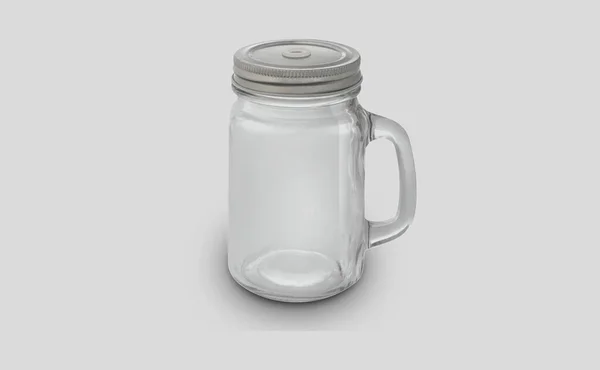 Blank Glass Bottle Metal Cap Isolated Grey Background Clipping Path — Stock Photo, Image