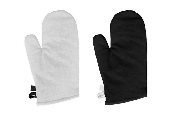 Λευκά Γάντια Φούρνου Mockup Πρότυπο Απομονωμένο Λευκό Φόντο Απόδοση Γάντι — Φωτογραφία Αρχείου