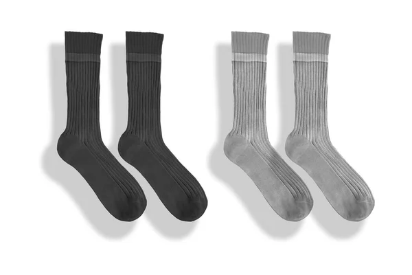 Порожні Довгі Шкарпетки Маскування Шаблон Сірий Чорний Ізольовані Білому Тлі — стокове фото