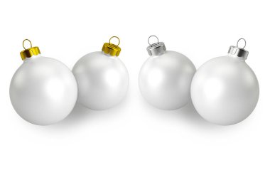 Beyaz arkaplan üzerinde izole edilmiş boş akşam baloları şablonu. Noel X-Topları modeli. 3d oluşturma.