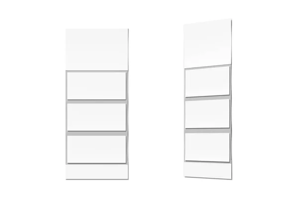 グレーの背景に隔離された空の空白の白い壁のカレンダーのモックアップテンプレート 3Dレンダリング — ストック写真