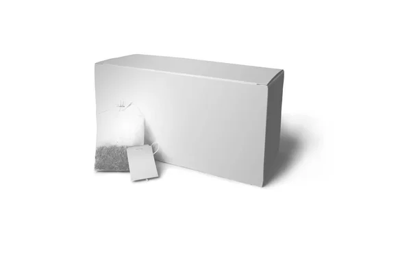 Tea Packaging Blank White Paper Box Cardboard Container Full Rectangular — Stock Photo, Image