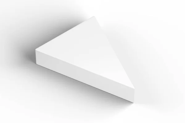 空白白色比萨饼盒包装模型在孤立的白色背景 3D渲染 比萨饼盒 — 图库照片